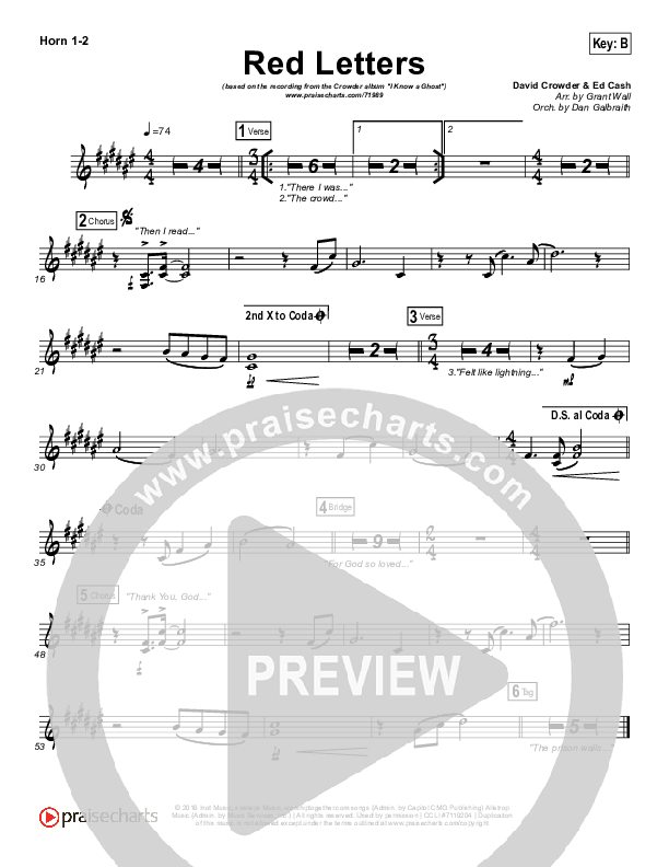 Red Letters Brass Pack (Crowder)