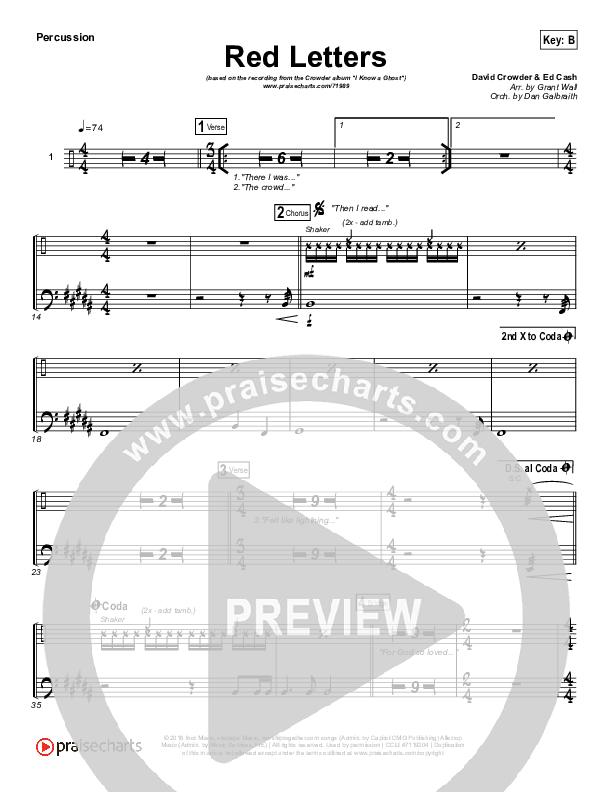 Red Letters Percussion (Crowder)