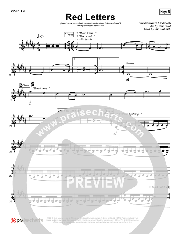 Red Letters Violin 1/2 (Crowder)
