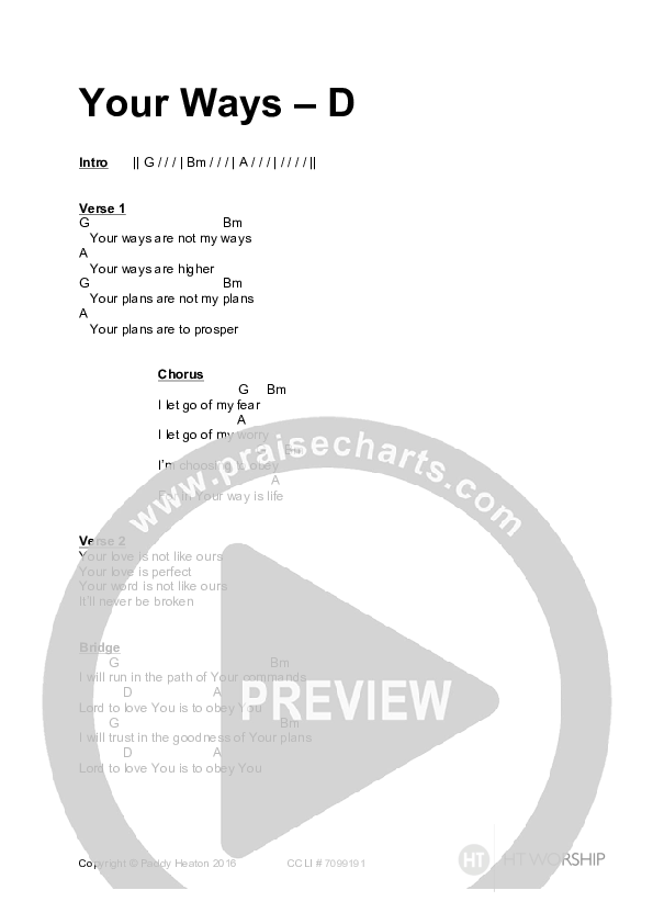 Your Ways Chords & Lyrics (HT Worship)