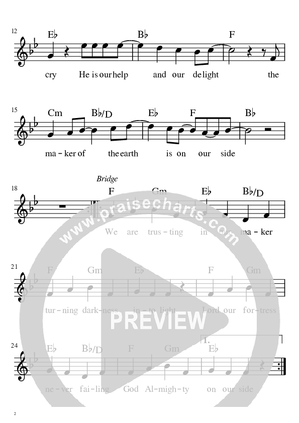 On Our Side Lead Sheet (HT Worship)