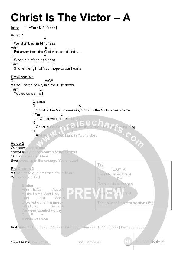 Christ Is The Victor Chords & Lyrics (HT Worship)