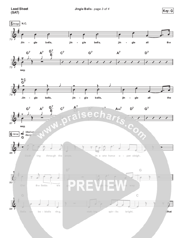 Jingle Bells Lead Sheet (SAT) (Matt Maher)