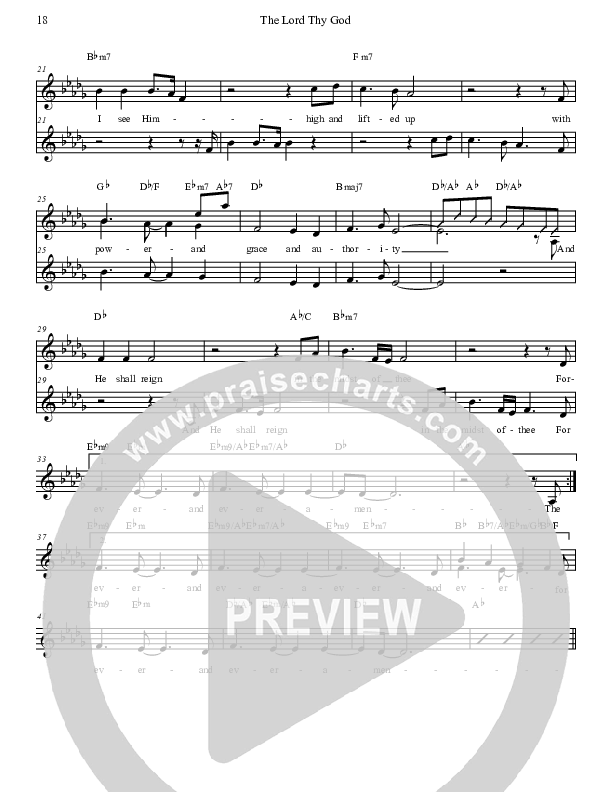 The Lord Thy God Lead Sheet (BJ Putnam)
