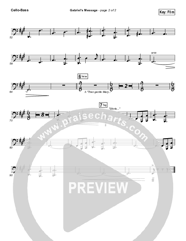 Gabriel's Message Cello/Bass (Matt Maher)