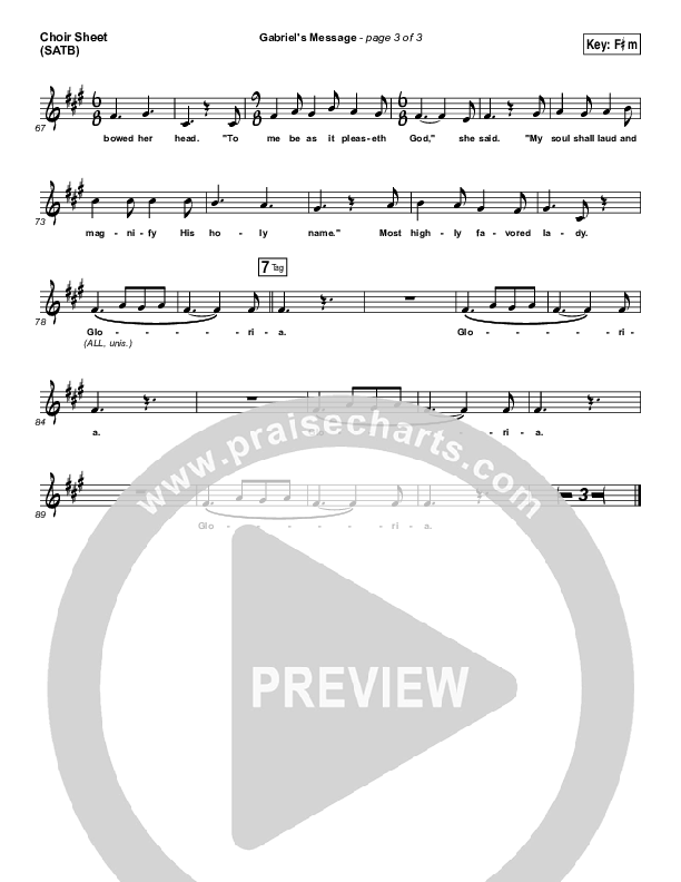 Gabriel's Message Choir Vocals (SATB) (Matt Maher)