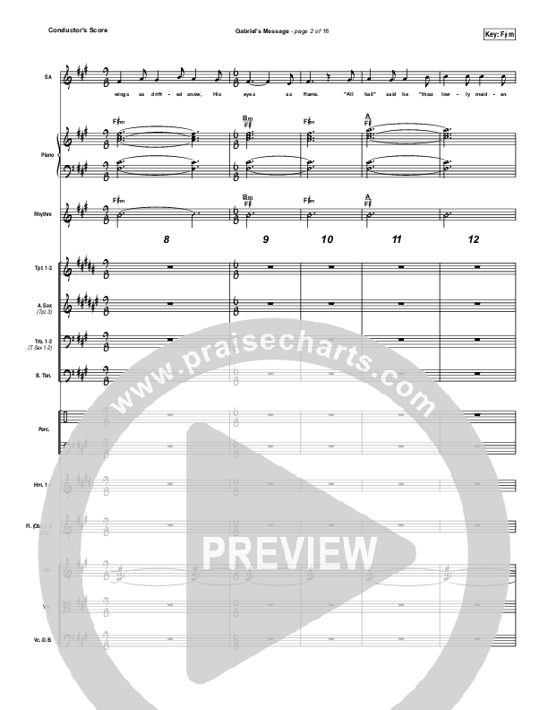 Gabriel's Message Conductor's Score (Matt Maher)