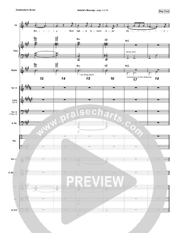 Gabriel's Message Conductor's Score (Matt Maher)