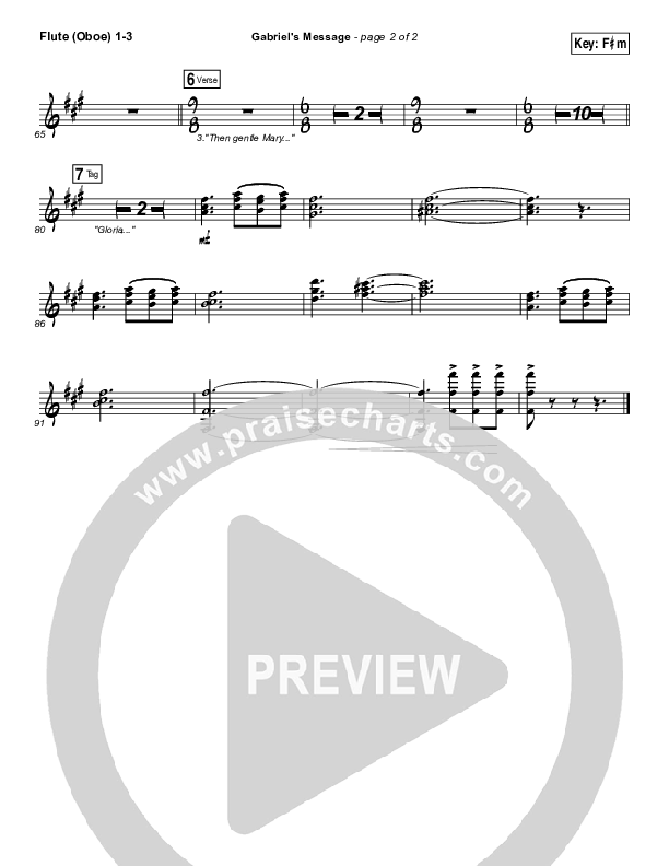Gabriel's Message Flute/Oboe 1/2/3 (Matt Maher)