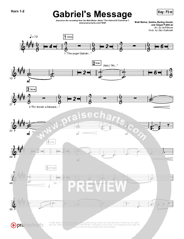 Gabriel's Message French Horn 1/2 (Matt Maher)