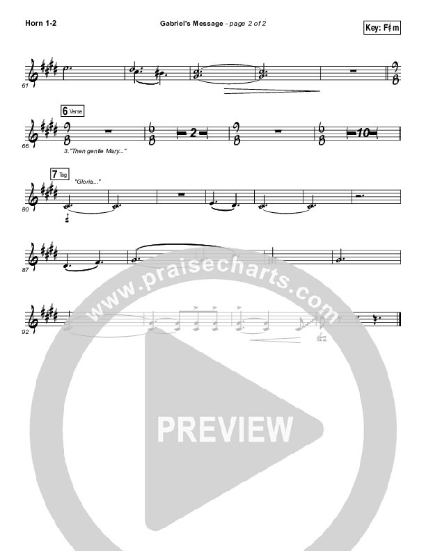 Gabriel's Message French Horn 1/2 (Matt Maher)