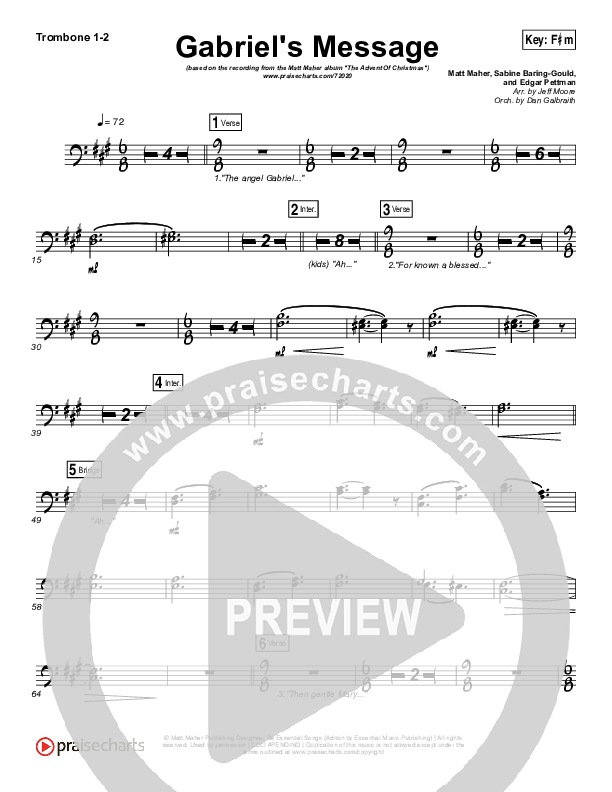 Gabriel's Message Trombone 1/2 (Matt Maher)