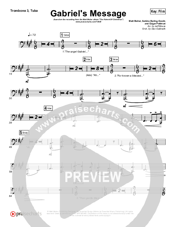 Gabriel's Message Trombone 3/Tuba (Matt Maher)
