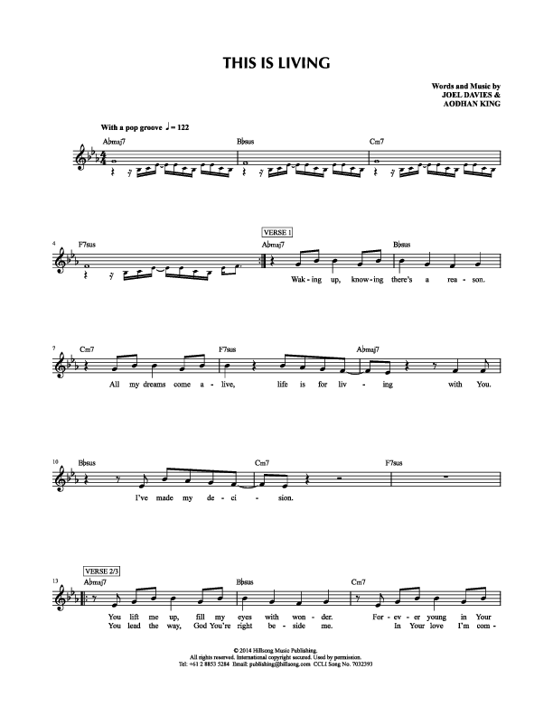 This Is Living  Lead Sheet (Hillsong Kids)