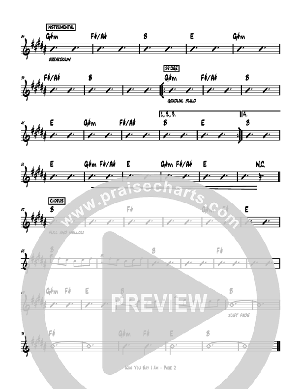 Who You Say I Am Rhythm Chart (Hillsong Kids)