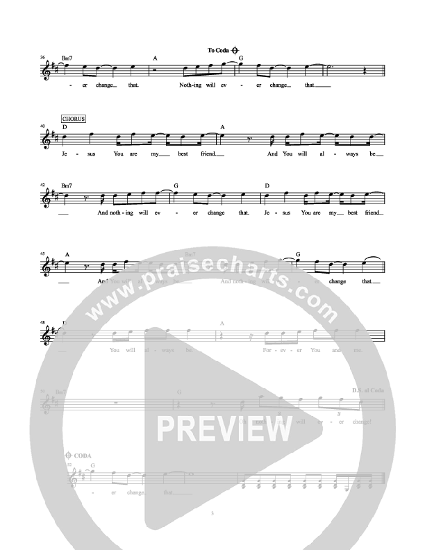 My Best Friend Lead Sheet (Hillsong Kids)