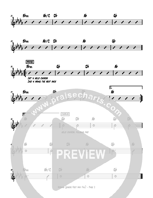 Oceans (Where Feet May Fail) Rhythm Chart (Hillsong Kids)