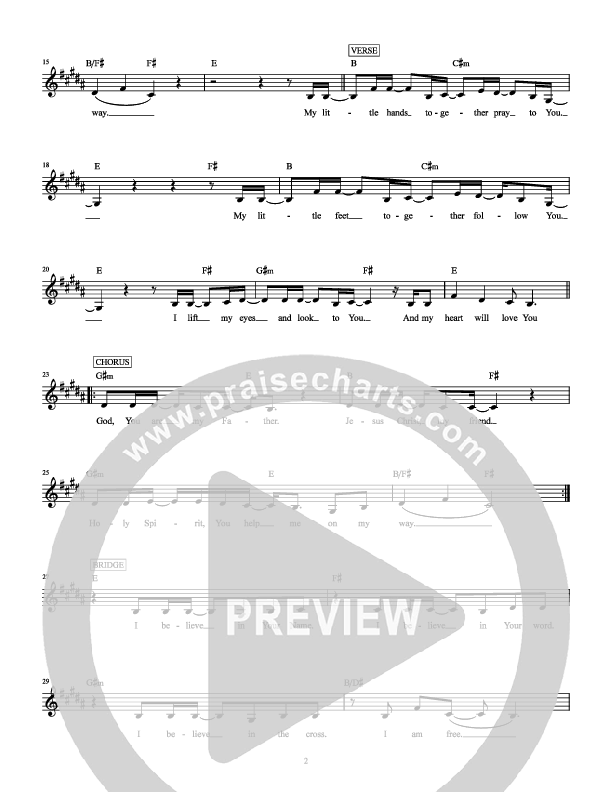 Little Life (For You Jesus) Lead Sheet (Hillsong Kids)