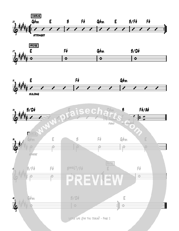 Little Life (For You Jesus) Rhythm Chart (Hillsong Kids)