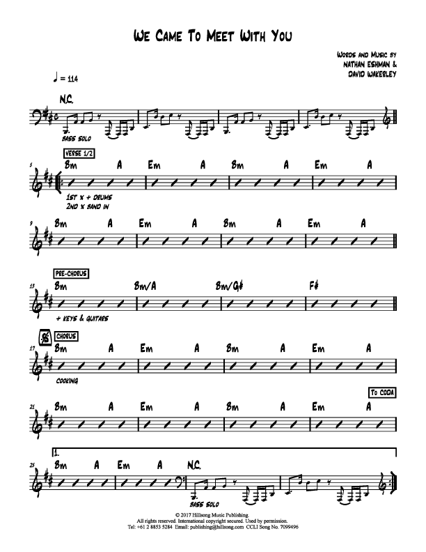 We Came to Meet With You Rhythm Chart (Hillsong Kids)