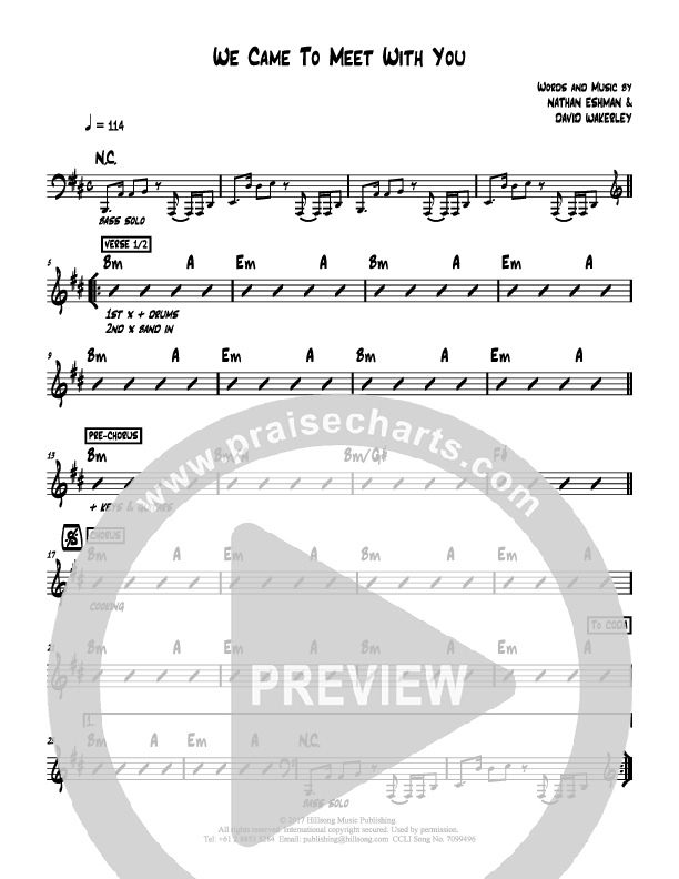 We Came to Meet With You Rhythm Chart (Hillsong Kids)