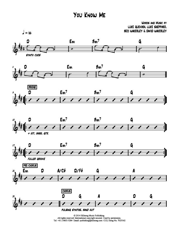 You Know Me Rhythm Chart (Hillsong Kids)