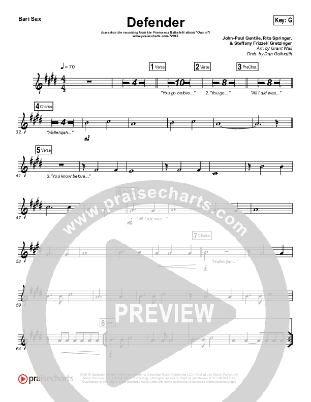 Defender Bari Sax (Francesca Battistelli)