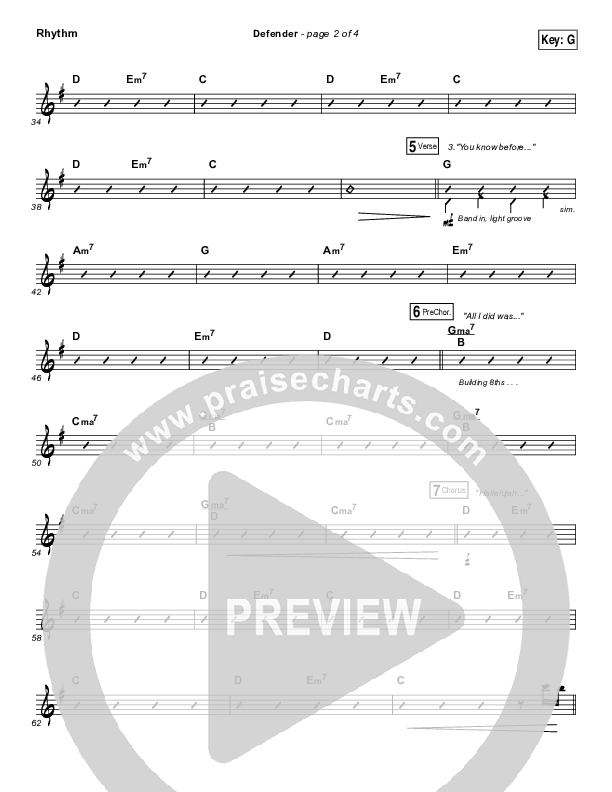 Defender Rhythm Chart (Francesca Battistelli)