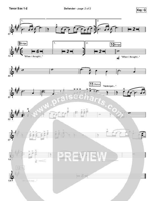 Defender Tenor Sax 1/2 (Francesca Battistelli)