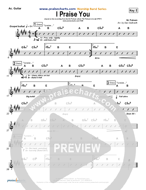 I Praise You Rhythm Chart (BJ Putnam)