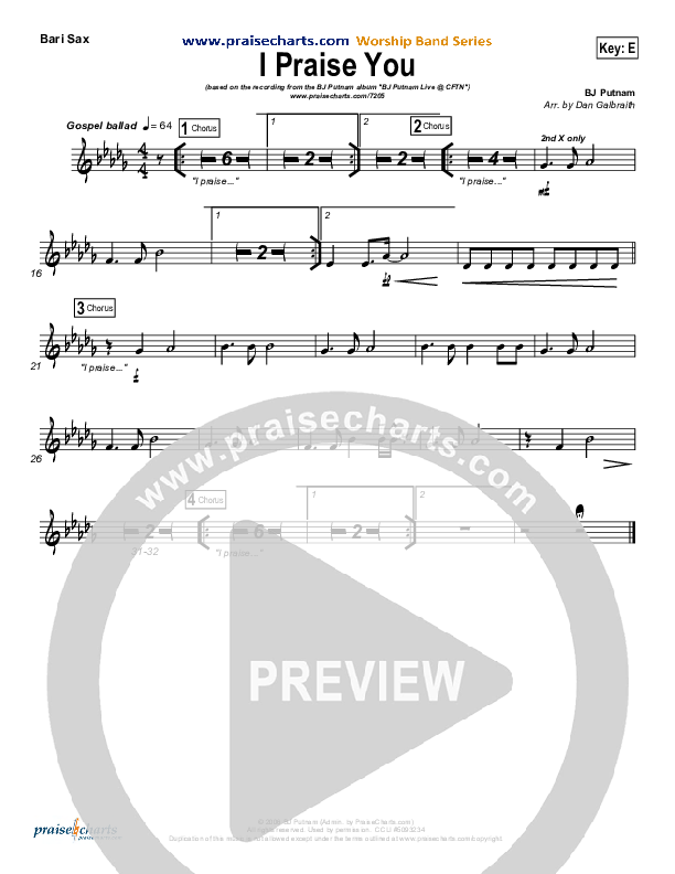 I Praise You Bari Sax (BJ Putnam)