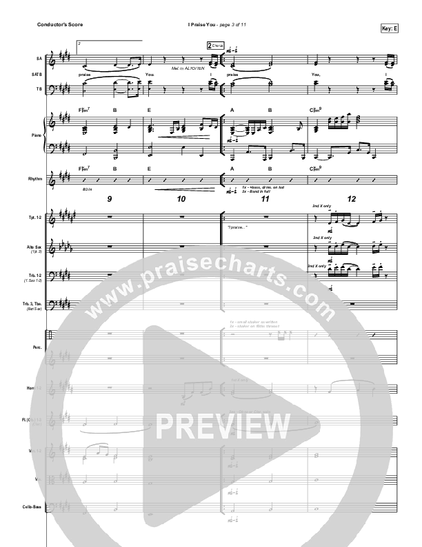 I Praise You Conductor's Score (BJ Putnam)