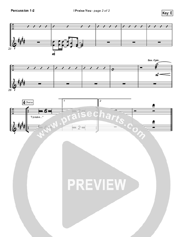 I Praise You Percussion 1/2 (BJ Putnam)