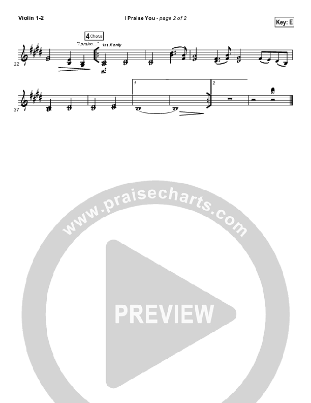 I Praise You Violin 1/2 (BJ Putnam)