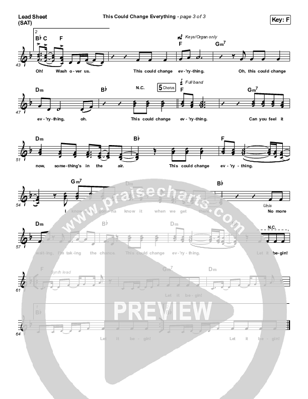 This Could Change Everything Lead Sheet (SAT) (Francesca Battistelli)