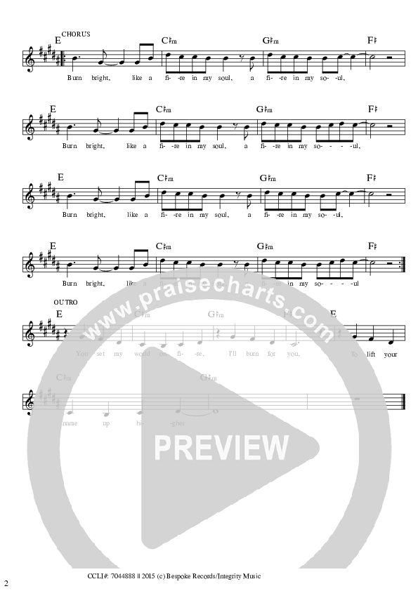 Burn Bright Lead Sheet (Tom Smith)