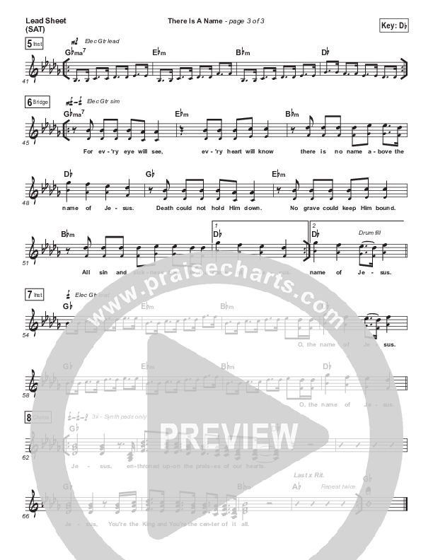There Is A Name Lead Sheet (SAT) (Sean Feucht)