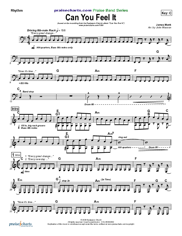 Can You Feel It Rhythm Chart (Equippers Church)
