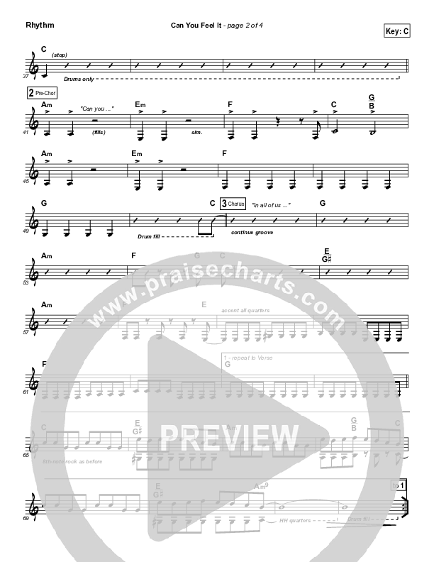 Can You Feel It Rhythm Chart (Equippers Church)