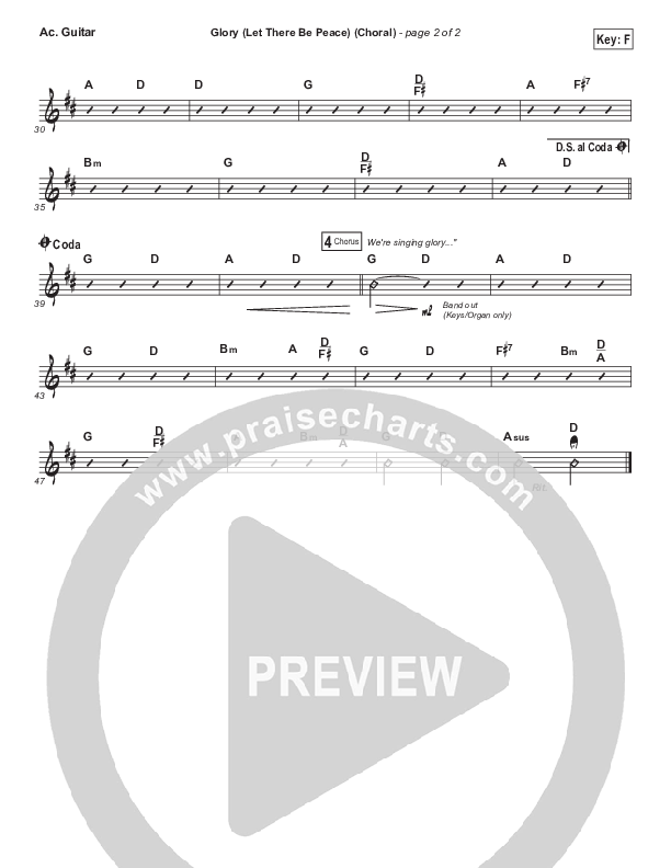 Glory (Let There Be Peace) (Choral Anthem SATB) Acoustic Guitar (Matt Maher / Arr. Luke Gambill)
