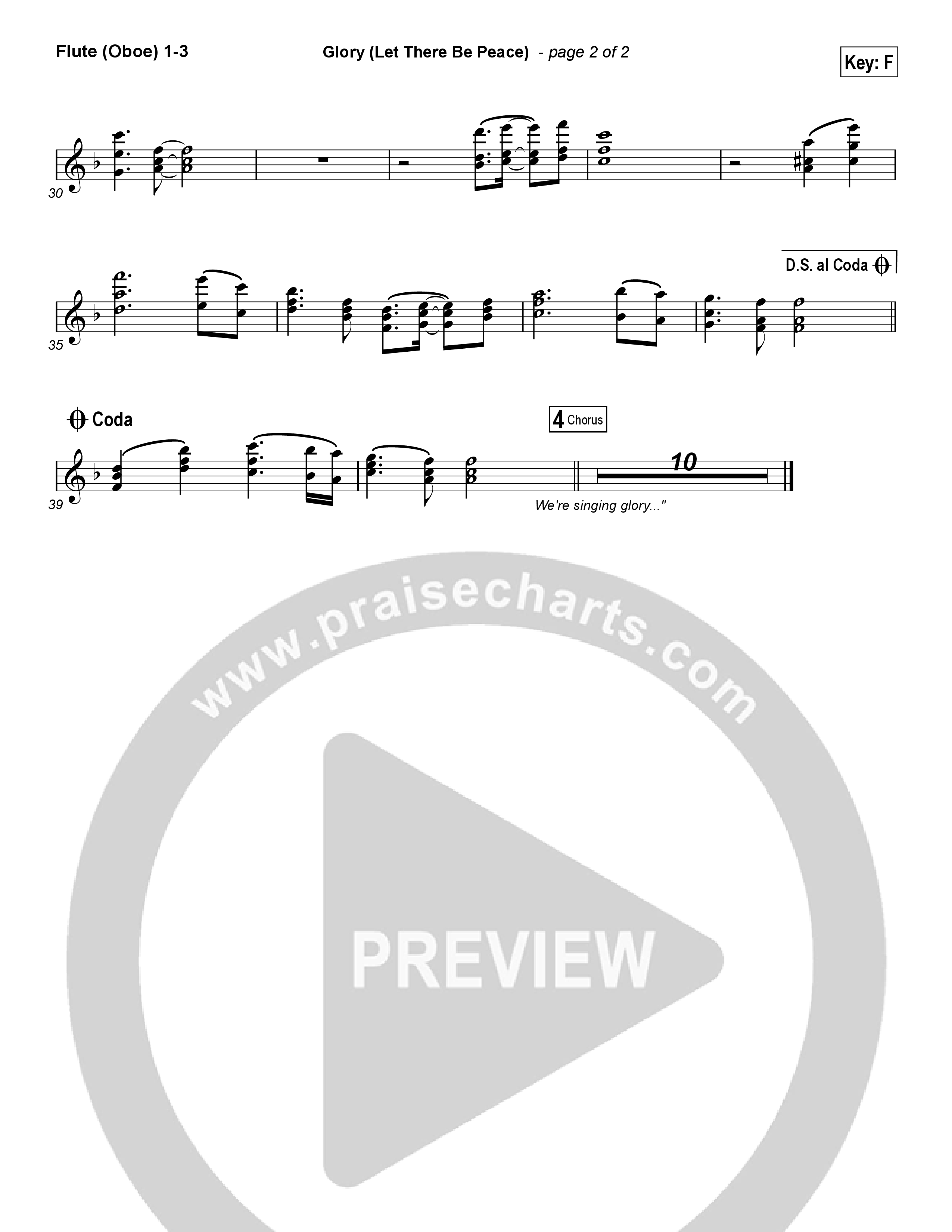 Glory (Let There Be Peace) (Choral Anthem SATB) Flute/Oboe 1/2/3 (Matt Maher / Arr. Luke Gambill)