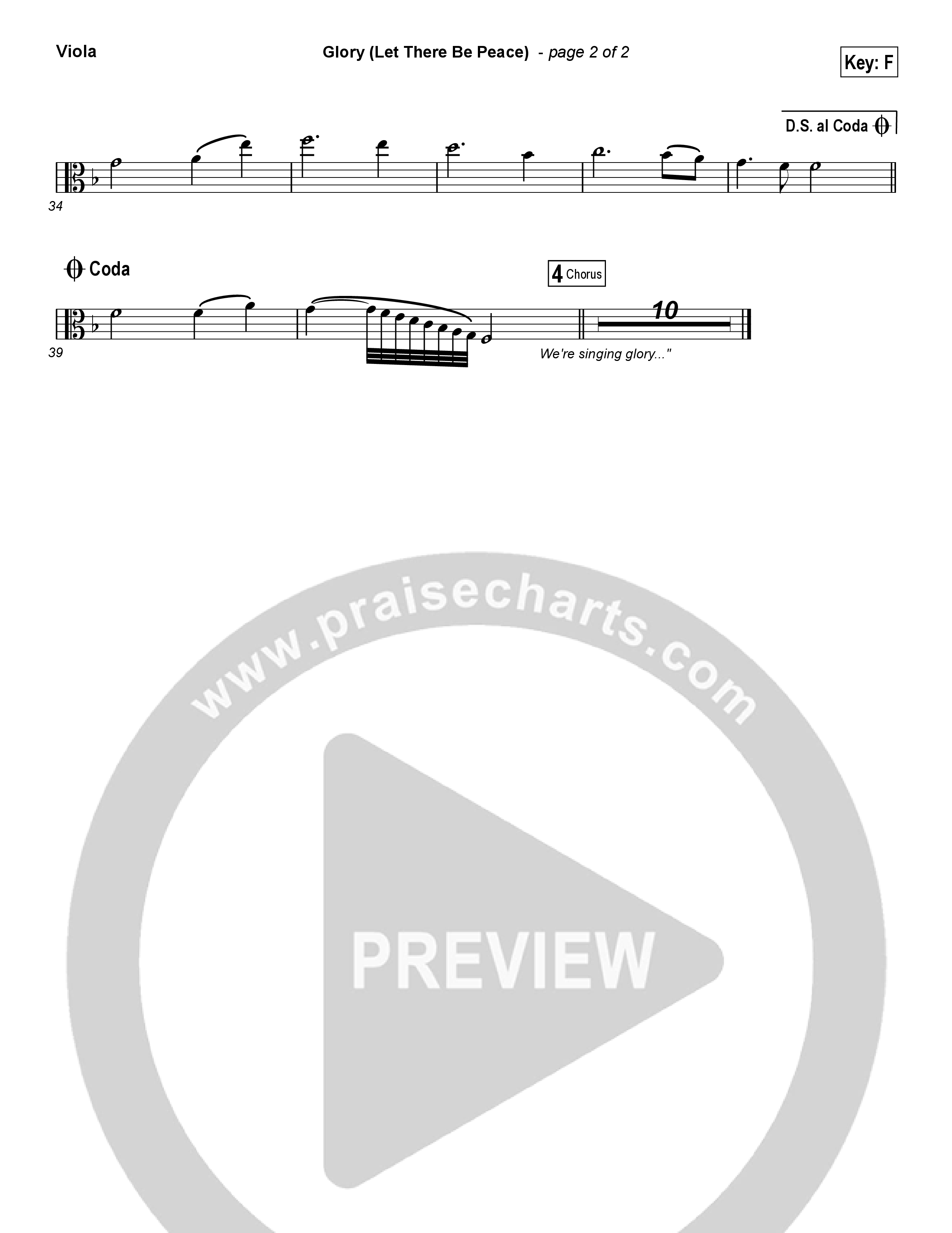 Glory (Let There Be Peace) (Choral Anthem SATB) Viola (Matt Maher / Arr. Luke Gambill)