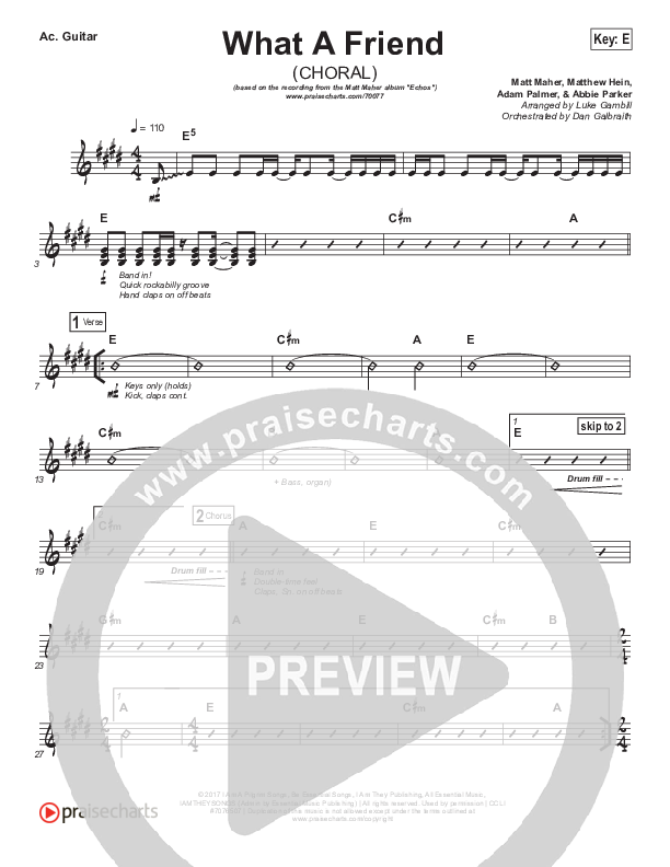 What A Friend (Choral Anthem SATB) Rhythm Chart (Matt Maher / Arr. Luke Gambill)