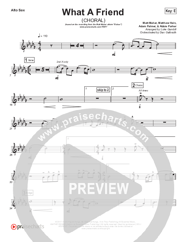 What A Friend (Choral Anthem SATB) Alto Sax (Matt Maher / Arr. Luke Gambill)