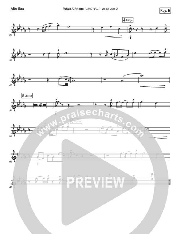 What A Friend (Choral Anthem SATB) Alto Sax (Matt Maher / Arr. Luke Gambill)
