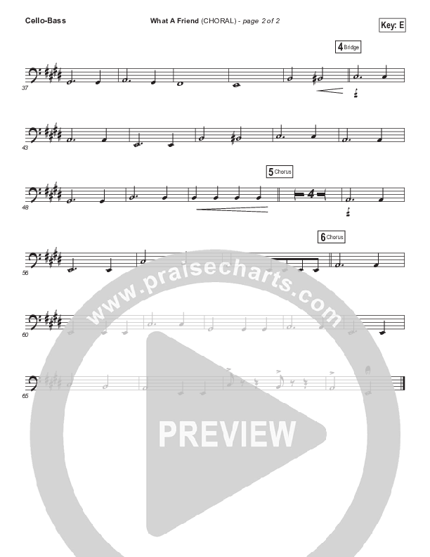 What A Friend (Choral Anthem SATB) Cello/Bass (Matt Maher / Arr. Luke Gambill)