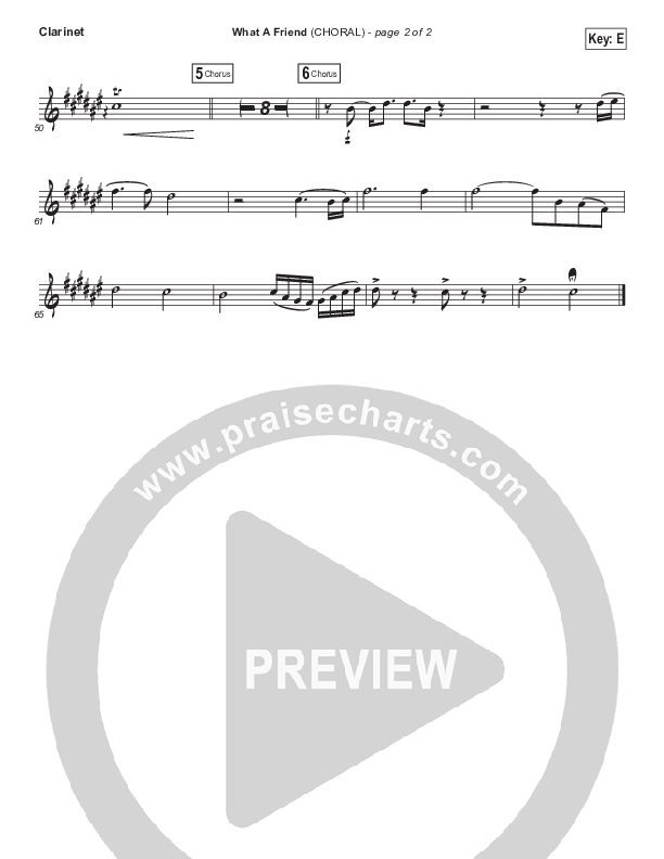 What A Friend (Choral Anthem SATB) Clarinet (Matt Maher / Arr. Luke Gambill)