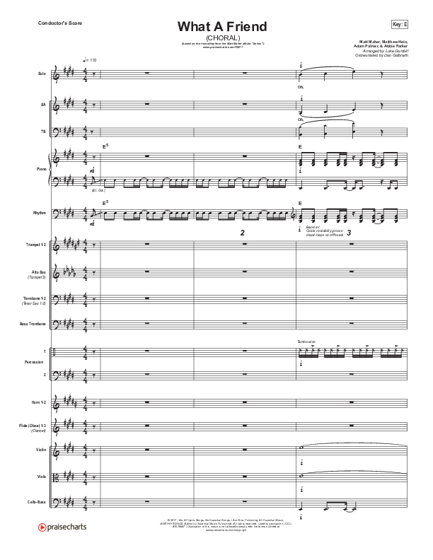 What A Friend (Choral Anthem SATB) Conductor's Score (Matt Maher / Arr. Luke Gambill)