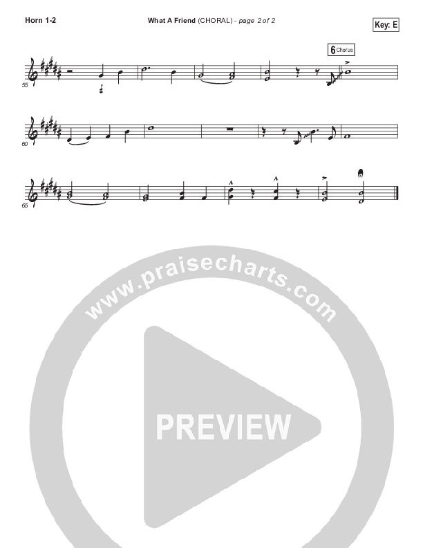 What A Friend (Choral Anthem SATB) French Horn 1/2 (Matt Maher / Arr. Luke Gambill)