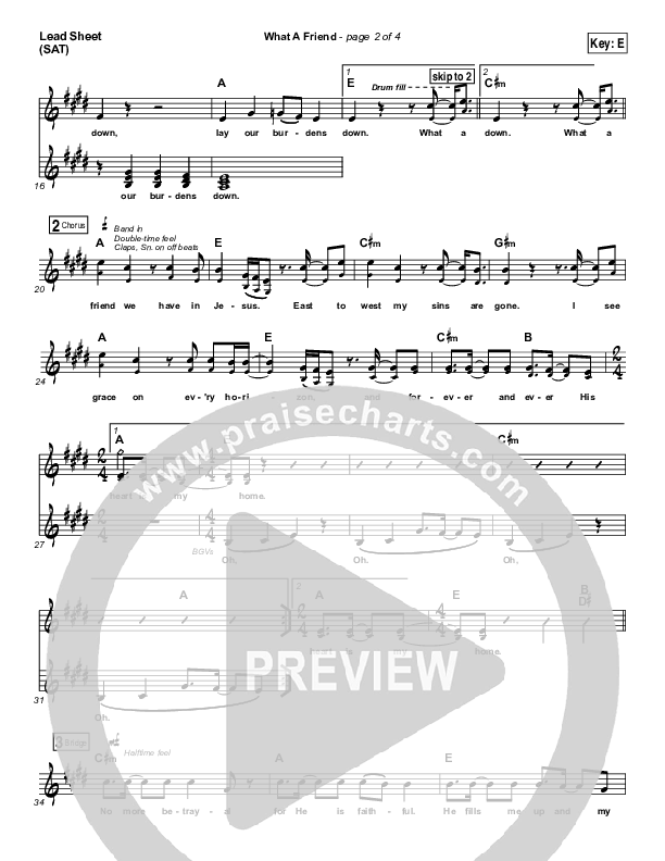 What A Friend (Choral Anthem SATB) Lead Sheet (SAT) (Matt Maher / Arr. Luke Gambill)